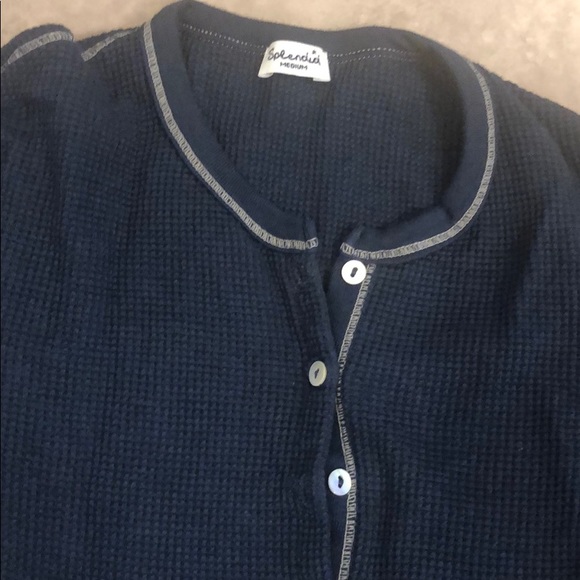Navy splendid waffle weave. Size medium 3/4 sleeve - Picture 2 of 11